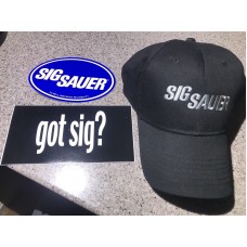 Sig Sauer Embroiderded Black Hat Adjustable NWT w/bonus 2 Sig STICKERS GOT SIG?  eb-98789655